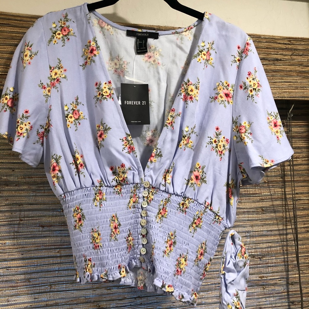 Forever 21 Blue Floral Top